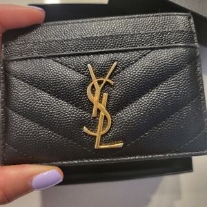 SOLD - Saint Laurent Monogram Matelasse Leather Cardholder